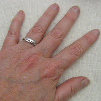 sterling silver handwriting ring