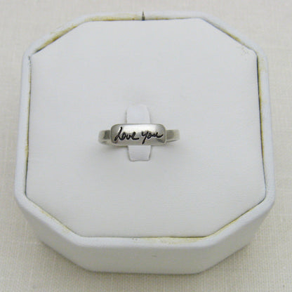 sterling silver handwriting ring