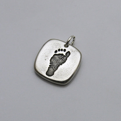 Rounded Square Footprint or Handprint Pendant