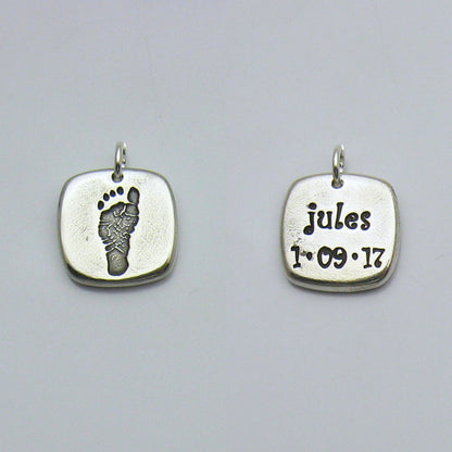 Double-Sided Rounded Square Footprint Pendant
