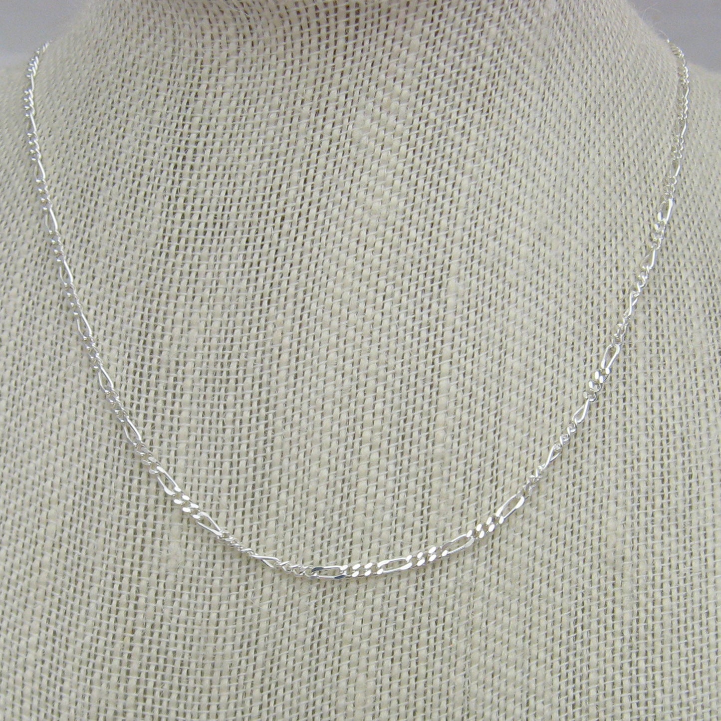 Sterling Silver 3+1 Figaro Chain Necklace
