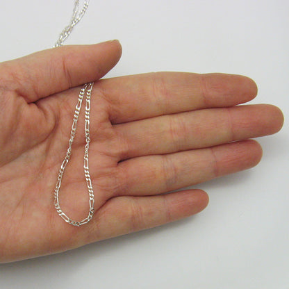 Sterling Silver 3+1 Figaro Chain Necklace