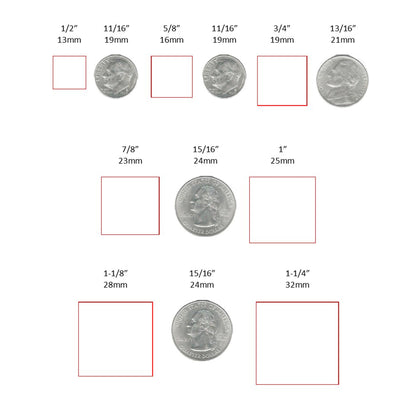 Fingerprint Square Pendant Sizes