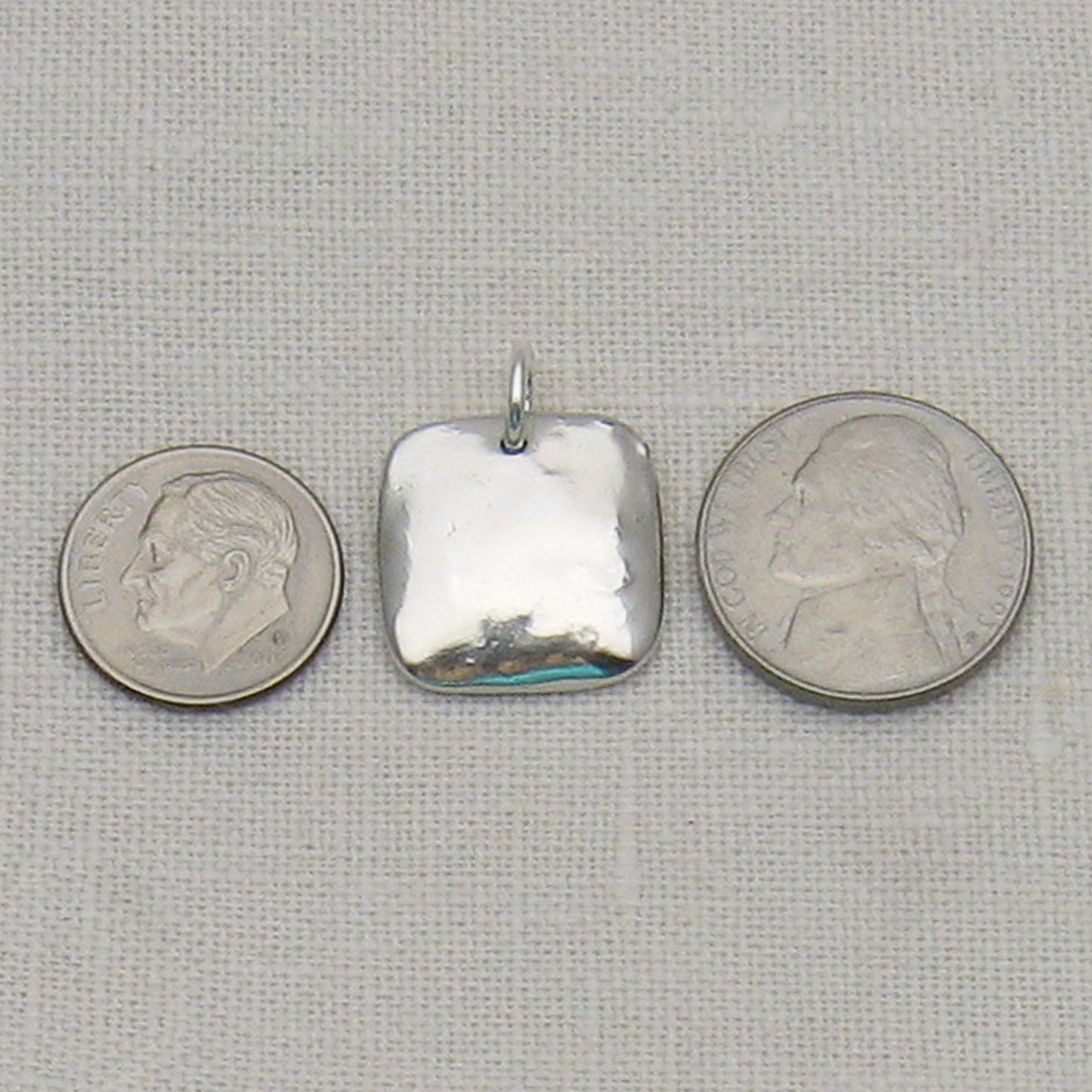 Square Cremation Ashes Pendant Size Reference