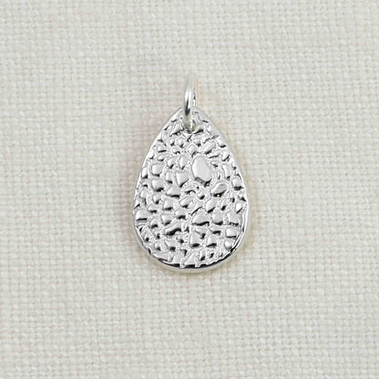 Sterling Silver Cat Nose Textured Teardrop Pendant