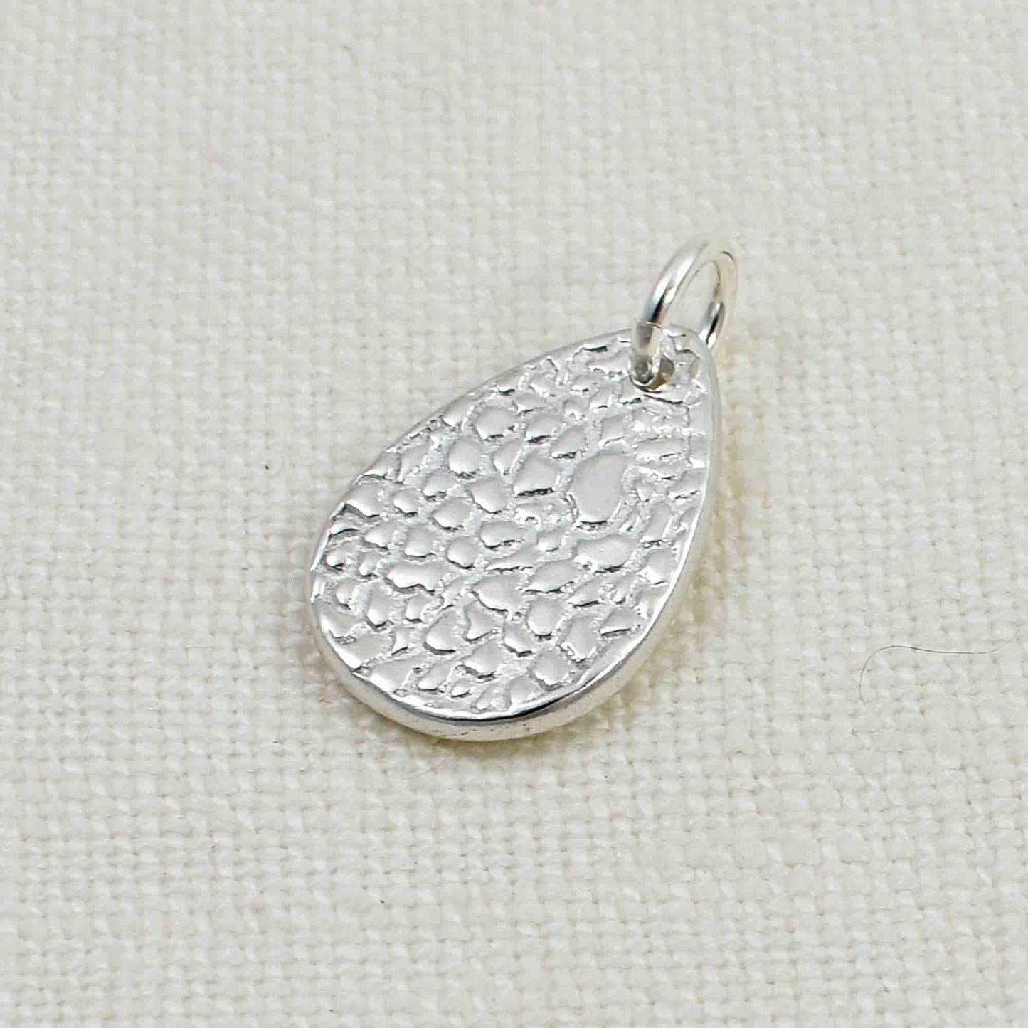 Sterling Silver Cat Nose Textured Teardrop Pendant