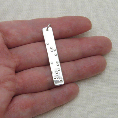 Braille or Secret Message Bar Pendant