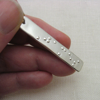 Braille or Secret Message Bar Pendant